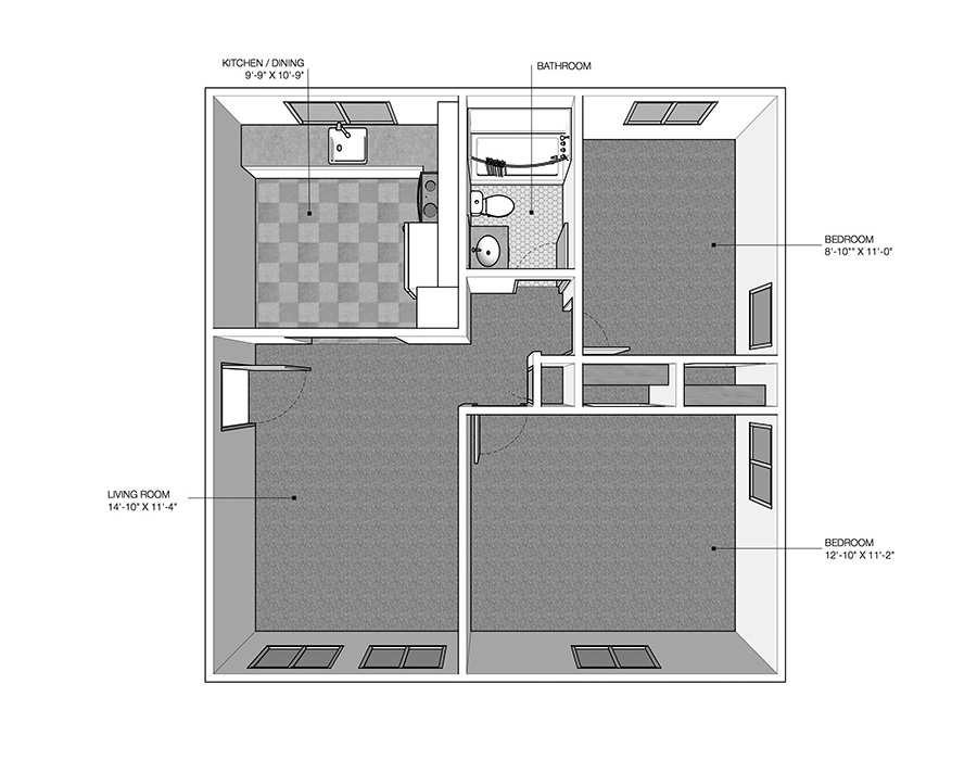 Nob Hill 2 bedroom Edmond floor plan