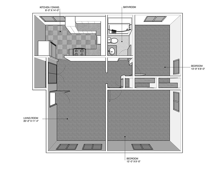 Nob Hill 2 bedroom Franklin floor plan